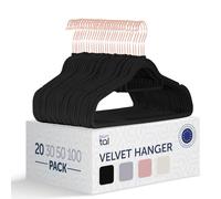 Blumtal Cintres Velours - Lot de 20 ceintres pour Adultes Haute qualité - Ceintre avec Porte-Cravates et encoches - Ceintres pour Adultes Pivotant à 360°- Cintre pour Pantalon - Or Rose/Noir