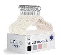 Blumtal Cintres Velours - Lot de 30 ceintres pour Adultes Haute qualité - Ceintre avec Porte-Cravates et encoches - Ceintres pour Adultes Pivotant à 360°- Cintres pour Pantalon - Cintres Blanc Ivoire