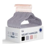 Blumtal Cintres Velours - Lot de 50 ceintres pour Adultes Haute qualité - Ceintre avec Porte-Cravates et encoches - Ceintres pour Adultes Pivotant à 360°- Cintre pour Pantalon - Or Rose/Gris