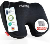 Blumtal Coussin d'assise souple en mousse à mémoire de forme - coussin cunéiforme pour soulager le dos - coussin coccygien respirant 50-70 kg + deux housses lavables souples