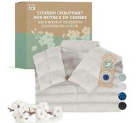 Blumtal Coussin Noyau de Cerise - Housse 100% Coton certifiée Oeko-TEX - Coussin avec noyaux de Cerises Chauffant - bouillotte Douleur adaptée au Micro-Onde - idéale pour cervicales et Nuque - Beige
