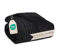 Blumtal Couverture Chaude 150x200 cm avec Motif torsadé - Couverture Polaire certifiée Oeko-TEX + intérieur Sherpa Doux - couvertures et Plaids - Plaid Doux - couvertures, Plaids et boutis Noir