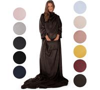 Blumtal couverture douce avec manches - couverture douillette avec manches, couverture avec manches certifiée Oeko-TEX®, couverture en microfibre polaire avec chancelière et 2 poches frontales, 170x20