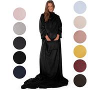 Blumtal couverture douce avec manches - couverture douillette avec manches, couverture avec manches certifiée Oeko-TEX®, couverture en microfibre polaire avec chancelière et 2 poches frontales, 170x20