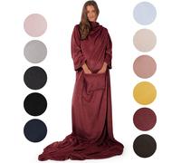 Blumtal couverture douce avec manches - couverture douillette avec manches, couverture avec manches certifiée Oeko-TEX®, couverture en microfibre polaire avec chancelière et 2 poches frontales, 170x20