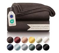 Blumtal Couverture Polaire 130 x 150 cm - Plaid canapé certifié Oeko-TEX® - Couverture canapé et lit - Tout Doux Haute qualité - Chaud Hiver - Marron foncé