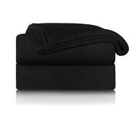 Blumtal Couverture Polaire 130 x 150 cm Polaire Doux canapé certifié Oeko-TEX® - Couverture canape - Couverture lit Haute qualité Chaud Hiver Noir