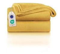 Blumtal Couverture Polaire 150 x 200 cm - Plaid Polaire Doux - Certifié Oeko-TEX® - Couverture Canapé / Lit - Jaune
