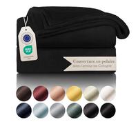 Blumtal Couverture Polaire 150 x 200 cm Polaire Doux canapé certifié Oeko-TEX® - Couverture canape - Couverture lit 150x200 Haute qualité Polaire 150x200 Noir