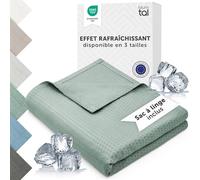 Blumtal Couverture rafraichissante 150x200 cm - Plaid certifiée Oeko-TEX en Fibre de Bambou - Couette ete Auto-rafraîchissante - Couette canapé Respirante - Couverture de qualité Premium - en Vert