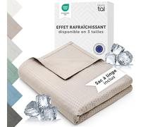 Blumtal Couverture rafraichissante 200x230 cm - Plaid certifiée Oeko-TEX en Fibre de Bambou - Couette ete Auto-rafraîchissante - Couette canapé Respirante - Couverture de qualité Premium - en Taupe
