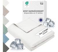 Blumtal Couverture rafraichissante 200x230 cm - Plaid certifiée Oeko-TEX en Fibre de Bambou - Couette ete Auto-rafraîchissante - Couette canapé Respirante - Couverture de qualité Premium - en Ivoire