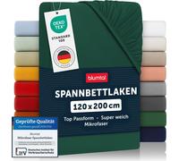 Blumtal Drap-housse 120x200 cm - Drap-housse en microfibre vert foncé respirant - Drap-housse pour une sensation de fraîcheur pendant le sommeil