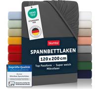 Blumtal Drap-housse 120x200 cm - Housse de couette en microfibre respirante anthracite - Drap de lin pour un climat de sommeil agréable