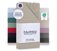 Blumtal Drap Housse 135-140 x 190 x30 Basique en Jersey - Lot de 1-135-140 x 190 x30 cm - Drap Housse 135-140 x 190 x30 cm 100% Coton - certifié Oeko-Tex - Housse 100x200 Coton - Couleur Taupe