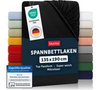 Blumtal® Drap-housse 135x190cm - Drap en microfibre noir - Drap-housse doux et respirant pour une nuit reposante