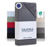 Blumtal Drap Housse 140 x 200 x30 cm Basique en Jersey - Lot de 1-140 x 200 x30 cm - Drap Housse 140 x 200 x30 en 100% Coton - certifié Oeko-Tex - Protege Matelas 140x200 x30 Coton - Couleur Gris