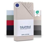 Blumtal Drap Housse 140 x 200 x30 cm Basique en Jersey - Lot de 1-140 x 200 x30 cm - Drap Housse 140 x 200 x30 en 100% Coton - certifié Oeko-Tex - Protege Matelas 140x200 x30 Coton - Couleur Ivoire