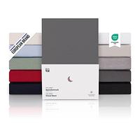Blumtal Drap Housse 140 x 200cm - 100% Coton Premium, Hauteur De Matelas Jusqu'à 10 cm, Hypoallergénique, Anti Pli - Anthracite (x1)