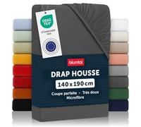 Blumtal Drap Housse 140x190 cm en Microfibre - Certifié Oeko-Tex - Drap de lit Anthracite