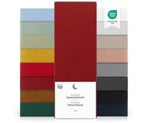 Blumtal Drap Housse 140x190 cm en Microfibre lot 2 - Drap 140x190 cm certifié Oeko-TEX - Drap House 140x190 cm - Drap Housse 140 x 190 cm - Drap Housse Respirant & Lavable - Drap de lit Rouge foncé
