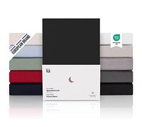 Blumtal Drap Housse 180 x 200cm - 100% Coton Premium, Hauteur De Matelas Jusqu'à 25 cm, Hypoallergénique, Anti Pli - Noir (x1)