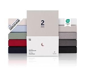 Blumtal Drap Housse 180 x 200cm - 100% Coton Premium, Hauteur De Matelas Jusqu'à 25 cm, Hypoallergénique, Anti Pli - Moonlight Grey - Gris (x2)