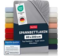 Blumtal Drap-housse 80x200 cm - Drap en microfibre gris respirant - Drap-housse 80x200 cm pour une sensation agréable
