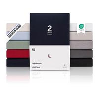 Blumtal Drap Housse 90 x 200cm - 100% Coton Premium, Hauteur De Matelas Jusqu'à 25 cm, Hypoallergénique, Anti Pli - Dark Ocean Blue - Bleu (x2)