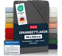 Blumtal Drap-housse 90x200cm - Drap microfibre anthracite - Drap-housse doux pour matelas 90x200 cm - Drap de lin, Fitted Sheets, respirant et facile d'entretien
