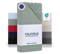 Blumtal Drap Housse Basique en Jersey - Lot de 1-75-80 x 190-200 x 30 cm - Protection 75-80 x 190-200 cm 100% en Coton Doux - certifié Oeko-Tex - Drap Housse 80x200 cm en Jersey - en Vert été