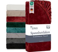 Blumtal Drap-housse Cashmere Touch 140x200 cm peluche - Drap-housse 140x200cm hiver en microfibre - Cashma peluche linge de lit rouge