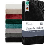 Blumtal Drap-housse Cashmere Touch 140x200 cm peluche - drap-housse Cashmere Touch en microfibre - drap-housse doux 140x200cm noir