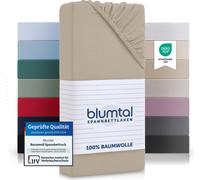 Blumtal® Drap housse coton 150x200cm Basics Jersey en set de 2 - Housse de couette 150x200cm - Drap housse - Taupe