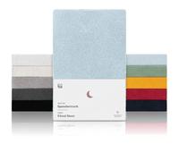 Blumtal drap housse coton éponge 140-160 x 200 cm - lot de 1 - protège-matelas chaud & confortable certifié Oeko-Tex pour matelas avec hauteur jusqu'à 27 cm - drap housse 140x200 coton - en bleu clair