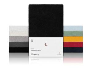 Blumtal Drap Housse Coton éponge 140-160 x 200 cm - Lot de 1 - protège-Matelas Chaud & Confortable certifié Oeko-Tex pour Matelas avec Hauteur jusqu'à 27 cm - Drap Housse 140x200 cm - en Noir