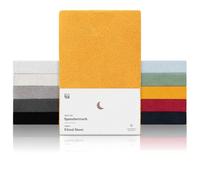 Blumtal Drap Housse Coton éponge 150 x 200 cm - Lot de 1 - protège-Matelas Chaud & Confortable certifié Oeko-Tex pour Matelas avec Hauteur jusqu'à 30 cm - Drap Housse 150x200 cm - Moutarde