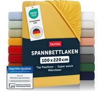 Blumtal Drap-housse en microfibre 100x220 cm - Drap respirant en Spicy Mustard - Drap-housse Oeko-Tex pour une nuit de repos bien fraîche