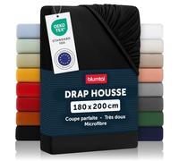 Blumtal Drap- housse en microfibres 180 x 200 x 30 cm - 1er- Set Noir