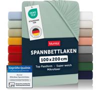 Blumtal drap housse microfibre 100x200 cm - Housse de couette respirante en Summer Green - Drap 100x200 cm pour une fraîcheur supplémentaire