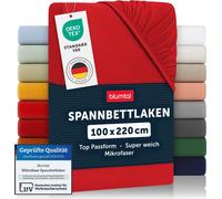 Blumtal Drap-housse microfibre 100x220 cm - Drap-housse microfibre respirant rouge - Drap-housse Oeko-Tex pour une fraîcheur maximale
