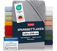Blumtal Drap housse microfibre 120x200 cm - Housse de couette respirante 120x200 cm en gris - Drap pour une sensation de fraîcheur