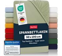 Blumtal Drap-housse microfibre 90x190 cm - Drap-housse microfibre en olive - Drap-housse respirant et doux pour une fraîcheur supplémentaire