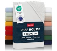 Blumtal Drap-housse pour lit simple 90 x 200 cm - microfibre certifié Oekotex - draps en ivoire