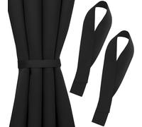 Blumtal embrasse pour rideaux, set de 2, noir - embrasse pour rideaux 72x5 cm - embrasse pour rideaux lavable et opaque