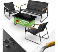 Blumtal Garden Furniture Set 4er - Balcon Meuble Set for 4 Persons - 2 x Fauteuil + 1 x Banc + 1 x Table - Terrassenmöbel - Gartenlounge Anthrazit