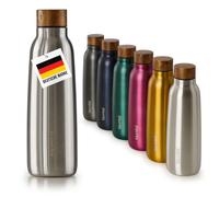 Blumtal Gourde 500ml en acier inoxydable Ray - bouteille isolante anti-fuite, sans BPA, garde 8h chaud/24h froid, acier inoxydable - Argent