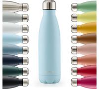 Blumtal Gourde en acier inoxydable isolée Thermos 350 ml - Bleu clair - Gourde en métal anti-fuite - Gourde thermique sans BPA