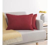 Blumtal Housse Coussin canape 30x50 cm - Lot de 2 - Housse Coussin 30x50 cm en Chenille Douce avec Fermeture éclaire cachée - Protection décorative certifiée Oeko-Tex - Entretien Facile - en Rouge