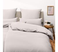Blumtal Housse de Couette 135x200 + taie d'oreiller 40x80cm- Parure de lit 135x200 certifié Oeko-TEX -Gris Clair de Lune